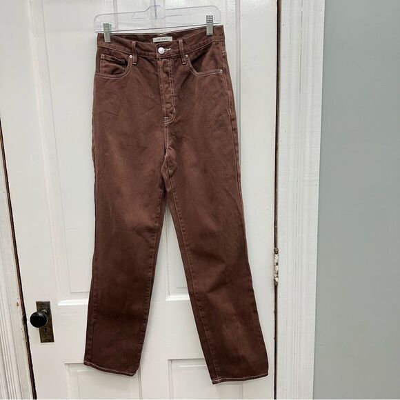 PACSUN Pacific Sunwear brown denim dad jeans women's 27 x 30 button fly - Picture 1 of 7